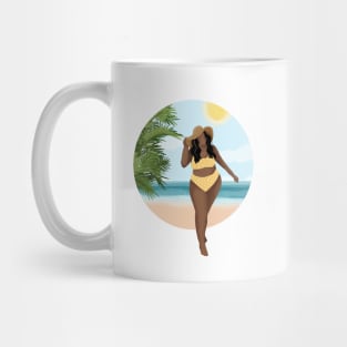 Beach Girl 12, Summertime illustration Mug